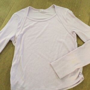 Purple square neck long sleeve